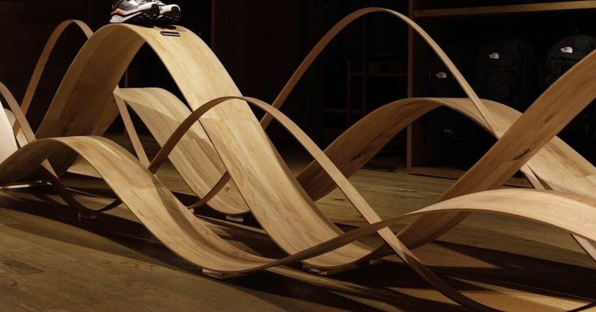 値下げ！曲げ木　曲木 ダイナミックに跳躍する曲げ木什器、その製作と実験の軌跡 | Hidakuma